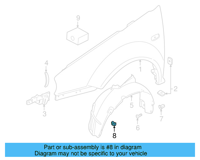 Fender Liner Retainer Nut N-908-338-01 - View 198