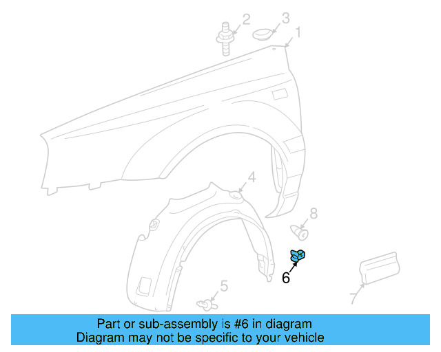 Fender Liner Retainer Nut N-908-338-01 - View 269