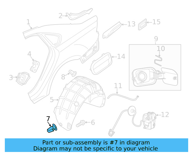 Fender Liner Retainer Nut N-908-338-01 - View 40
