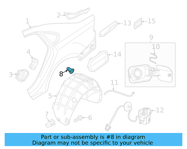 Fender Liner Retainer Nut N-908-338-01 - View 22