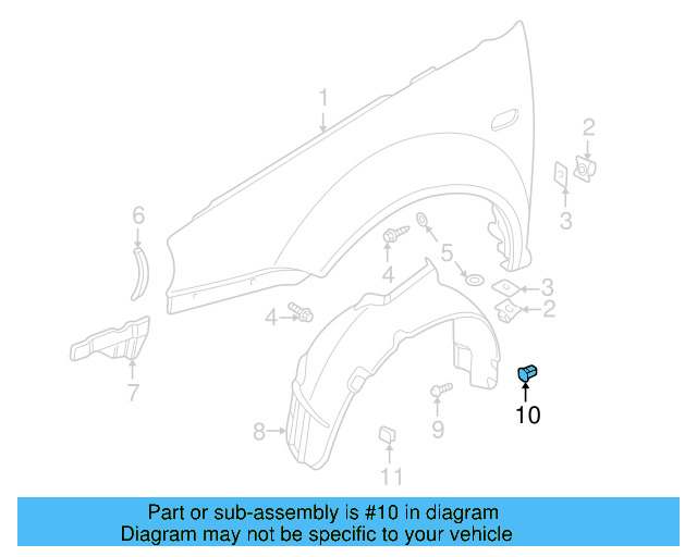 Fender Liner Retainer Nut N-908-338-01 - View 165