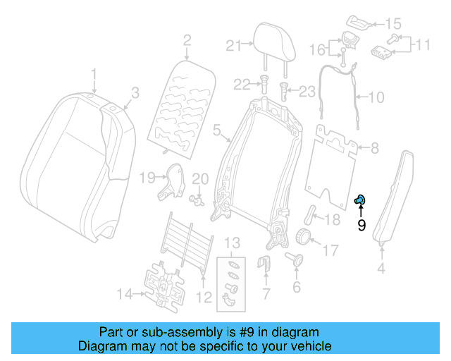 Seat Back Panel Clip N-909-113-01 - View 9