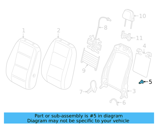 Seat Back Panel Clip N-909-113-01 - View 3