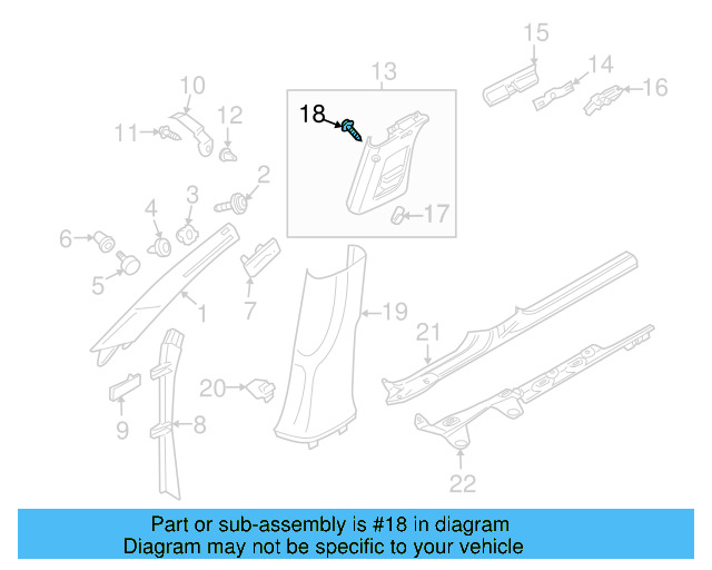 Upper Center Pillar Trim Screw N-909-197-01 - View 7