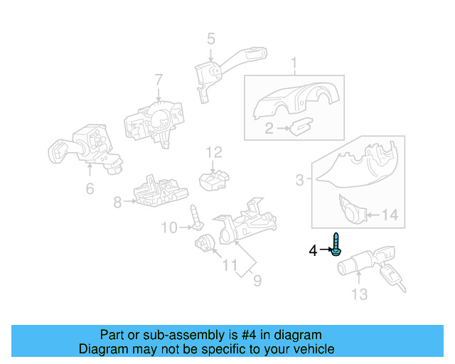 Lower Column Cover Screw N-909-446-03 - View 13