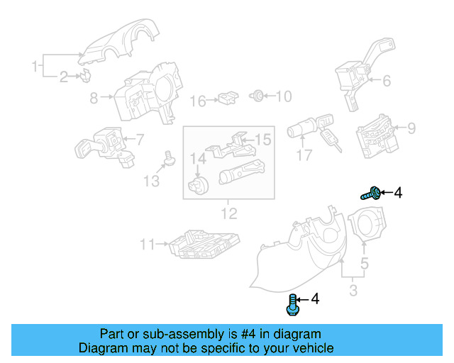 Lower Column Cover Screw N-909-446-03 - View 14