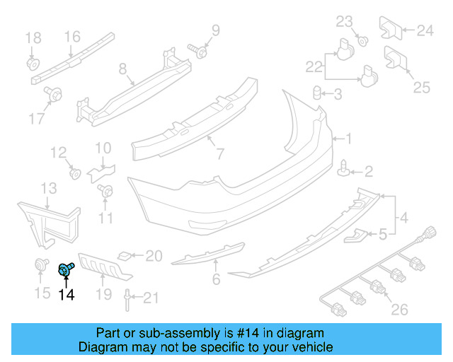 Bumper Cover Mount Bolt N-909-747-01 - View 268