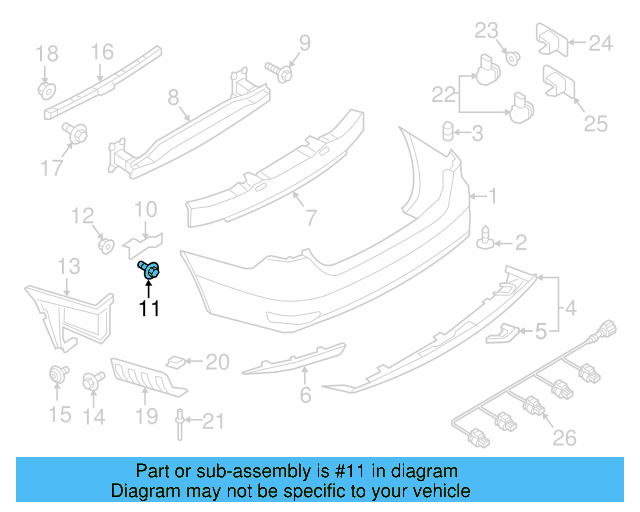 Bumper Cover Mount Bolt N-909-747-01 - View 269