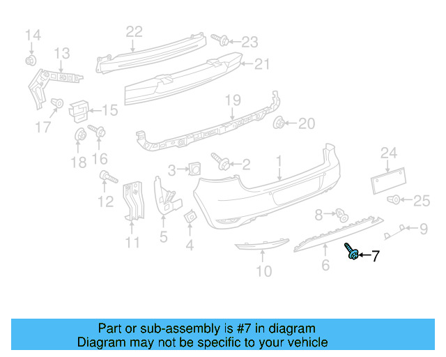 Bumper Cover Mount Bolt N-909-747-01 - View 302
