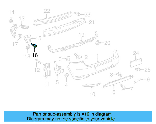 Bumper Cover Mount Bolt N-909-747-01 - View 305