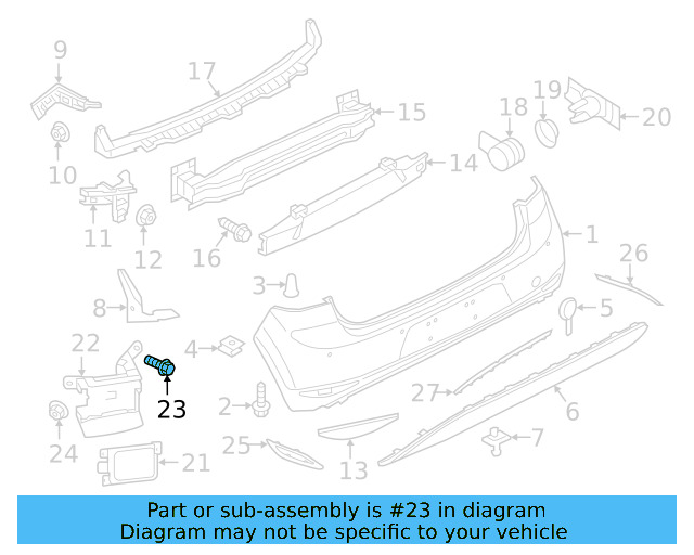 Bumper Cover Mount Bolt N-909-747-01 - View 19