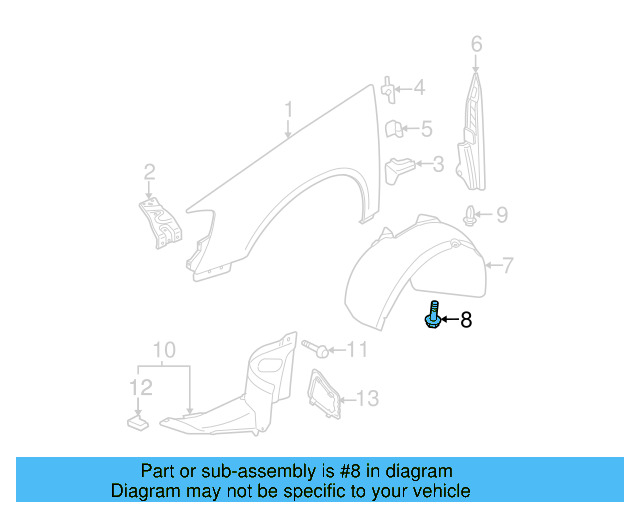 Bumper Cover Mount Bolt N-909-747-01 - View 81