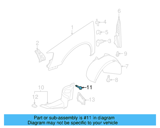 Bumper Cover Mount Bolt N-909-747-01 - View 79