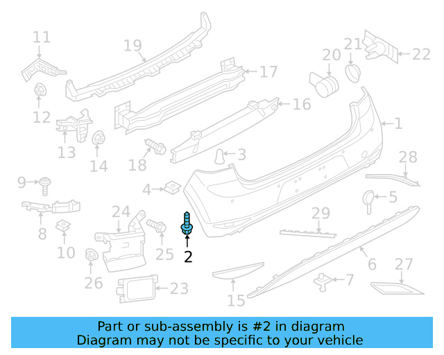 Bumper Cover Mount Bolt N-909-747-01 - View 90