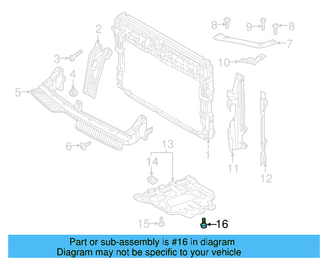 Radiator Support Splash Shield Screw WHT-000-729-A - View 35