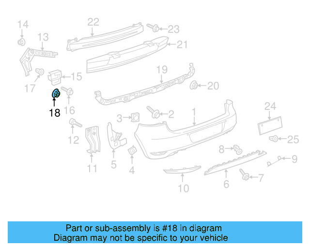 Bumper Cover Support Rail Nut N-910-189-01 - View 10