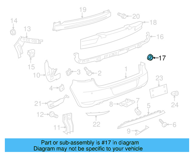 Bumper Cover Support Rail Nut N-910-189-01 - View 77