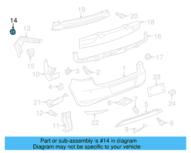 Bumper Cover Support Rail Nut N-910-189-01 - View 76