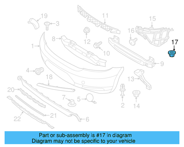 Bumper Cover Support Rail Nut N-910-189-01 - View 35