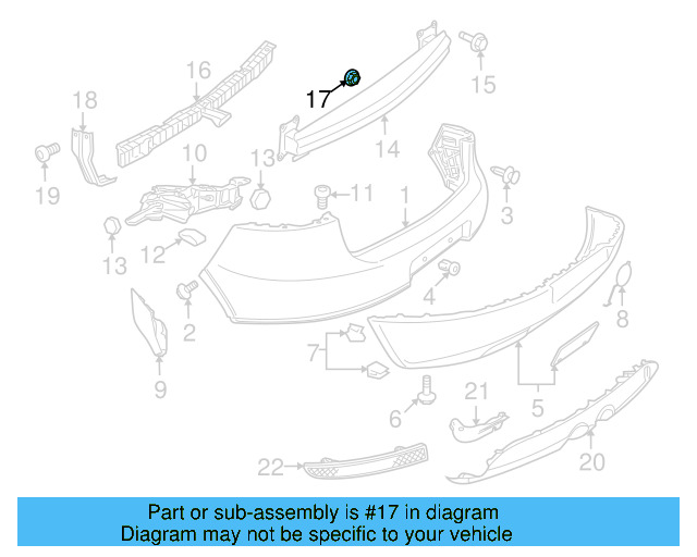 Bumper Cover Support Rail Nut N-910-189-01 - View 23