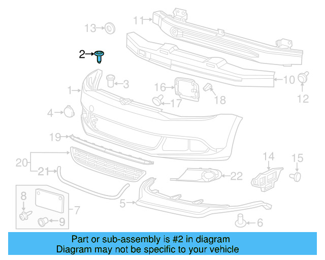 Radiator Support Panel Reinforcement Bolt N-910-338-02 - View 59