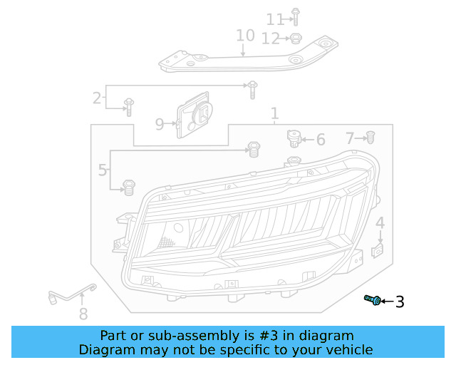 Headlamp Assembly Mount Bolt N-910-423-01 - View 6
