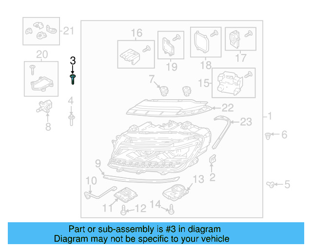 Headlamp Assembly Mount Bolt N-910-423-01 - View 45