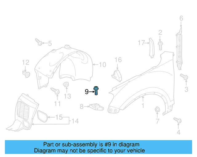 Fender Upper Bolt N-910-432-01 - View 3