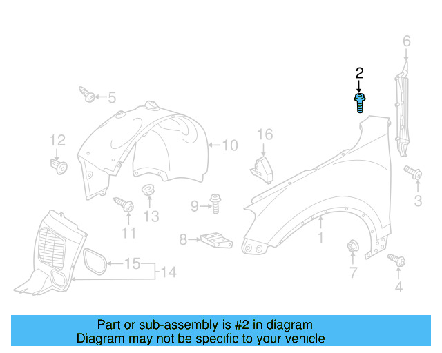 Fender Upper Bolt N-910-432-01 - View 6