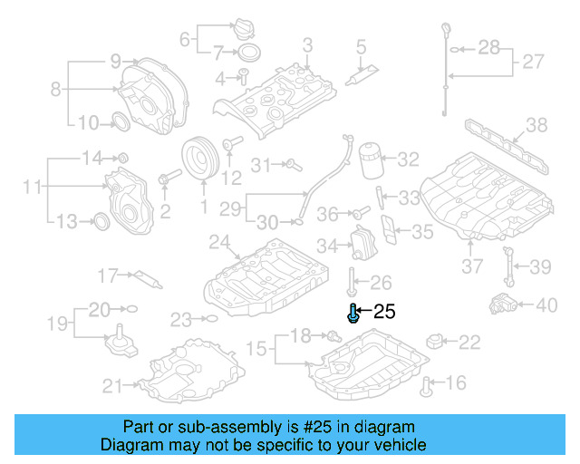 Upper Oil Pan Bolt N-910-488-02 - View 24