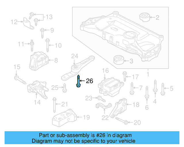 Rear Support Mount Bolt N-911-671-01 - View 109
