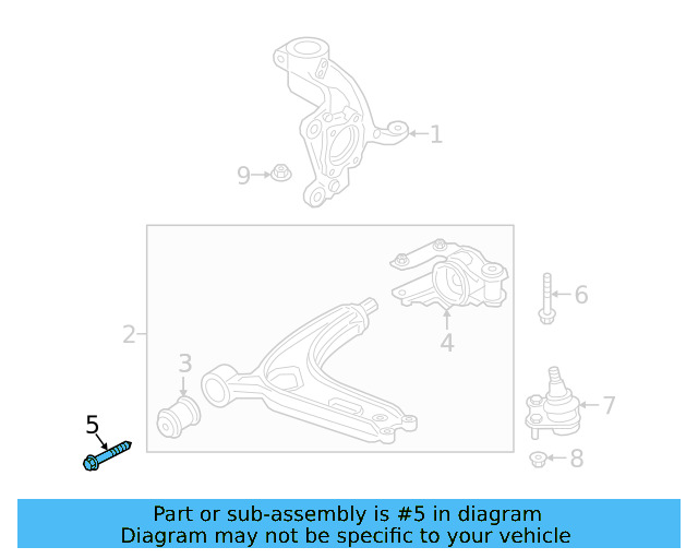 Lower Control Arm Front Bolt N-910-662-01 - View 8