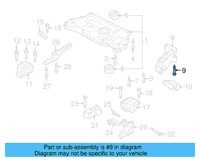 Engine Cradle Mount Bolt N-105-580-02 - View 17
