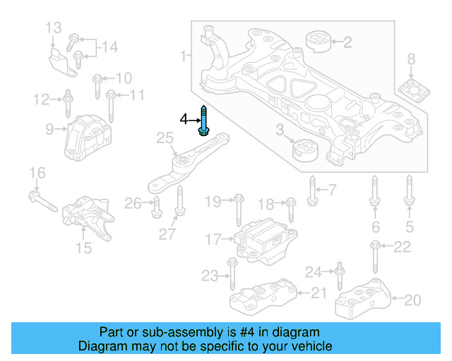 Stabilizer Bar Mount Bolt N-910-734-01 - View 26