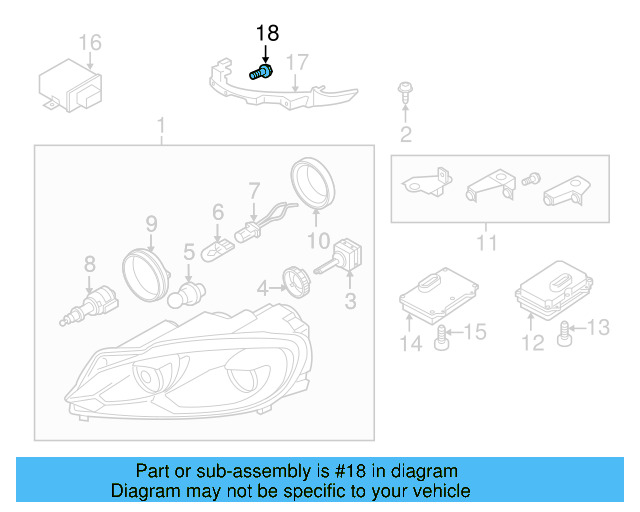 Headlamp Assembly Bolt N-910-953-01 - View 43