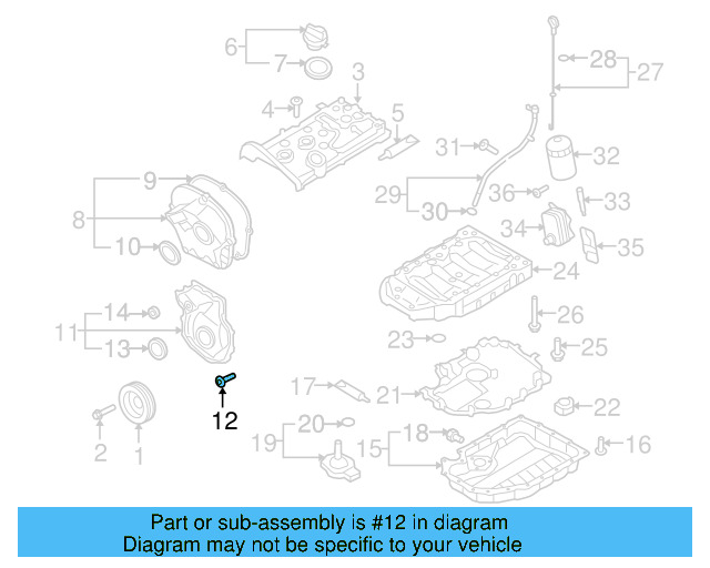 Timing Case Bolt N-910-967-02 - View 12