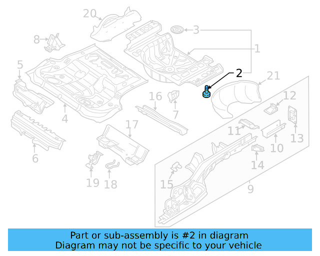 Rear Floor Pan Stud N-911-062-01