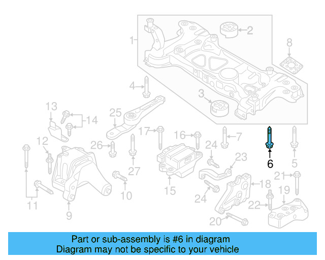 Engine Cradle Mount Bolt N-105-580-02 - View 13