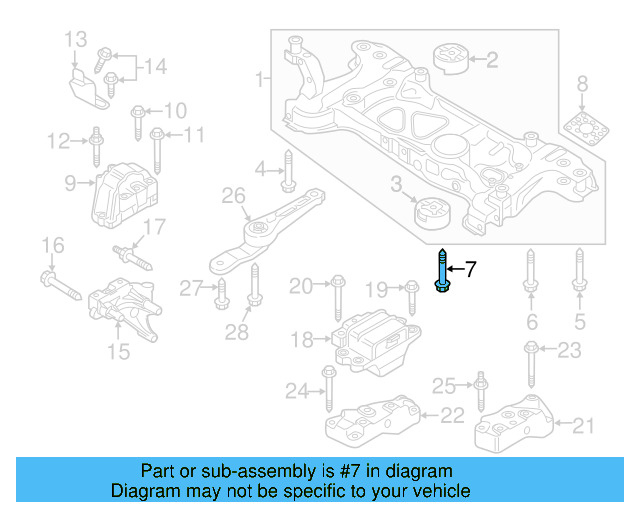 Engine Cradle Mount Bolt N-105-580-02 - View 34