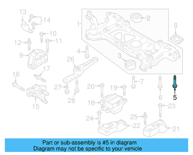 Engine Cradle Mount Bolt N-105-580-02 - View 108