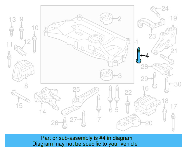Engine Cradle Mount Bolt N-911-433-01 - View 73