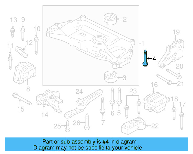 Engine Cradle Mount Bolt N-105-580-02 - View 27