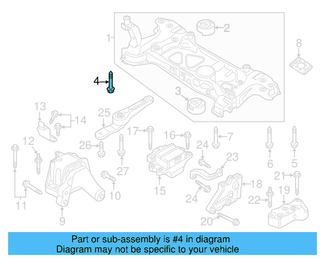 Engine Cradle Mount Bolt N-105-580-02 - View 19