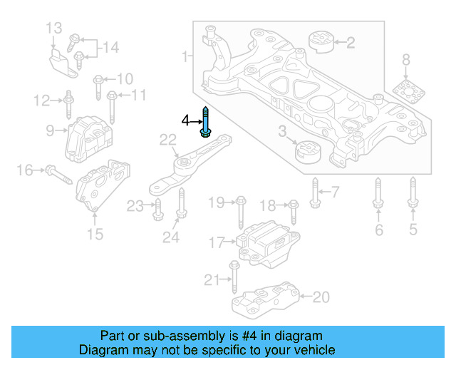 Engine Cradle Mount Bolt N-105-580-02 - View 96