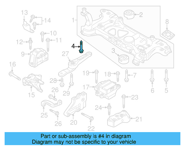 Engine Cradle Mount Bolt N-105-580-02 - View 101