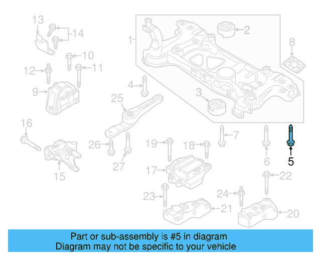 Engine Cradle Mount Bolt N-911-433-01 - View 24