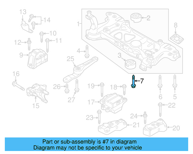 Engine Cradle Mount Bolt N-105-580-02 - View 51