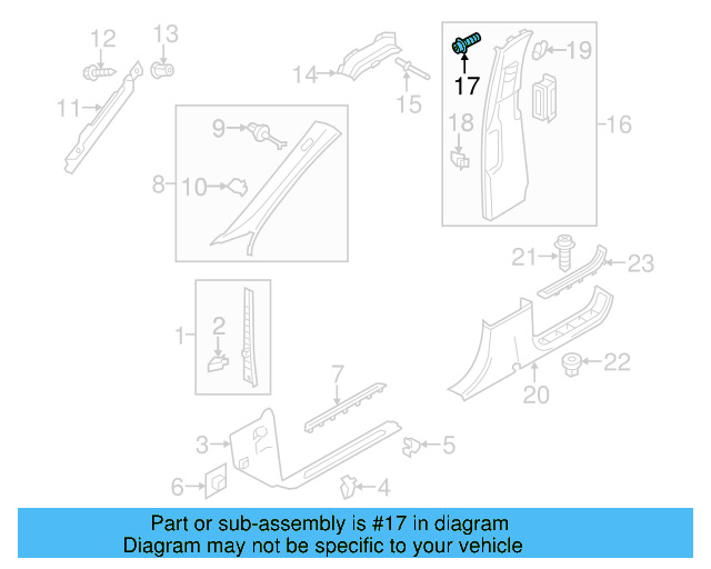 Upper Center Pillar Trim Screw N-911-580-01 - View 9
