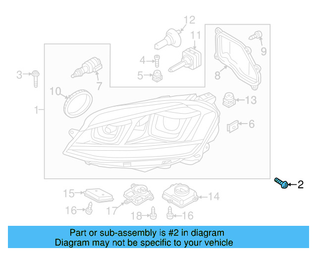 Headlamp Assembly Lower Bolt N-911-664-01 - View 7