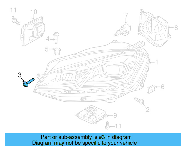 Headlamp Assembly Bolt WHT-004-141 - View 16